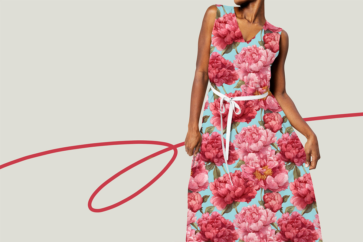 POET'S PEONY Seamless Pattern, a Pattern Graphic by AYAKA Studio Co. (Photo 4 of 9)