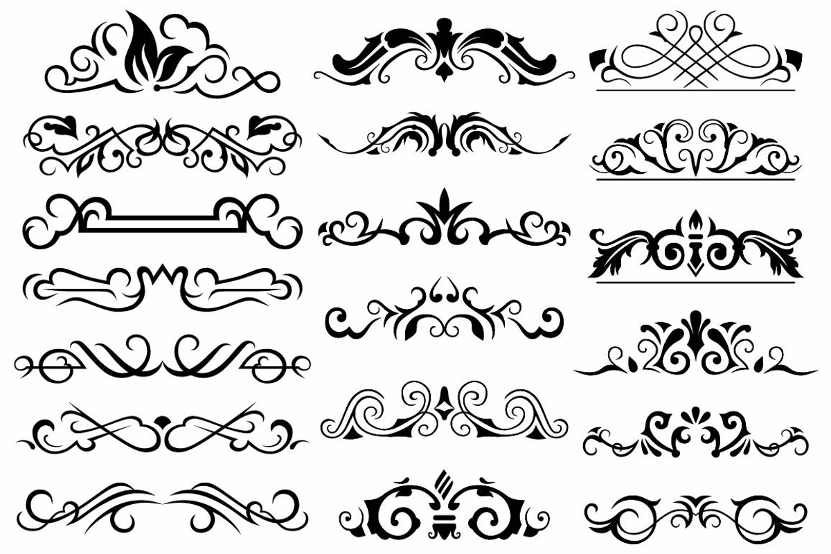 Vector set ornaments 9, a Pattern Graphic by LineworkStock