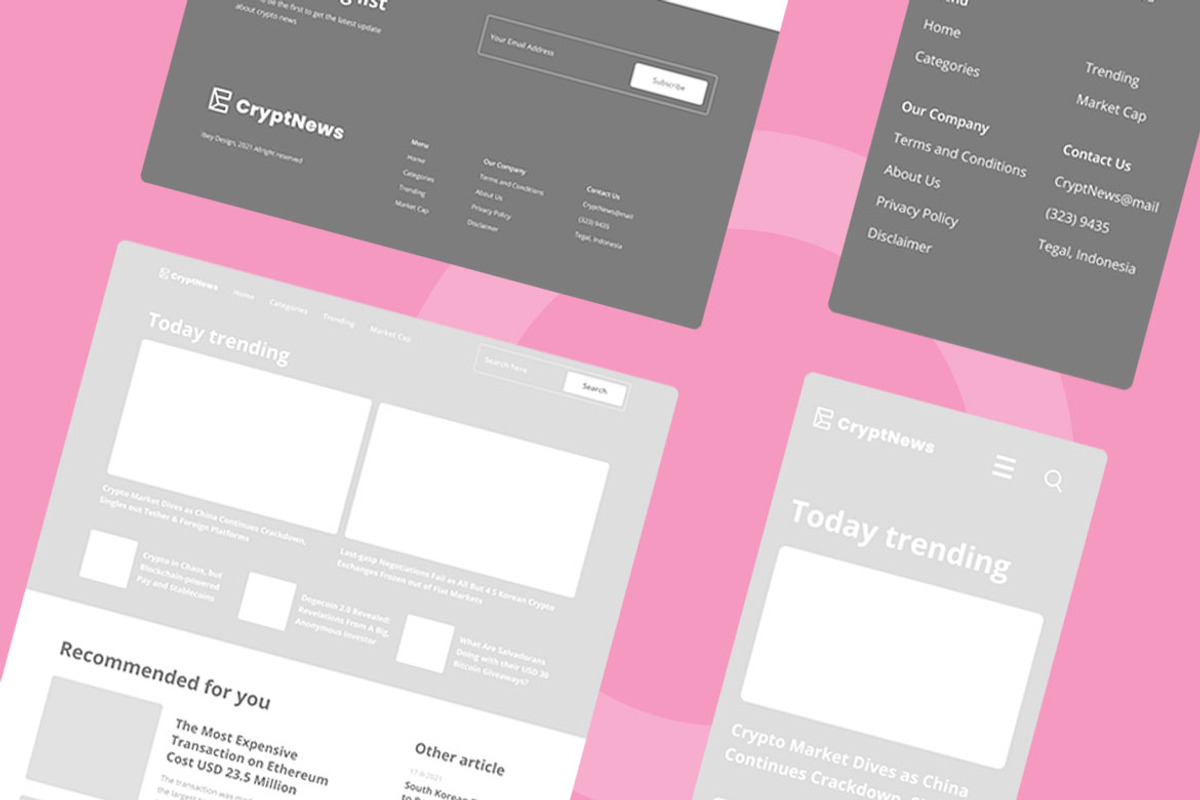 Crypto News Wireframe Website, a Wireframe Template by INSPR STD (Photo 4 of 6)