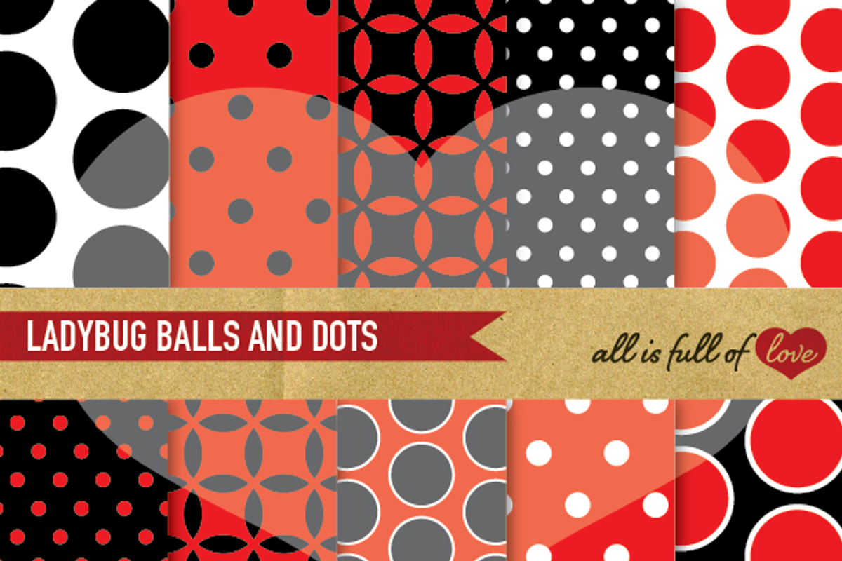 Ladybug Backgrounds Red & Black