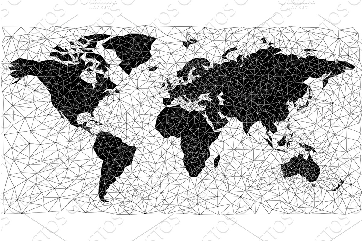 World Map Triangles Background, a Texture Illustration by Christos Georghiou