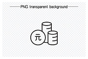 Renminbi Yuan Money Icons Set, an Outline Icon by Designfour (Thumbnail 6 of 7)