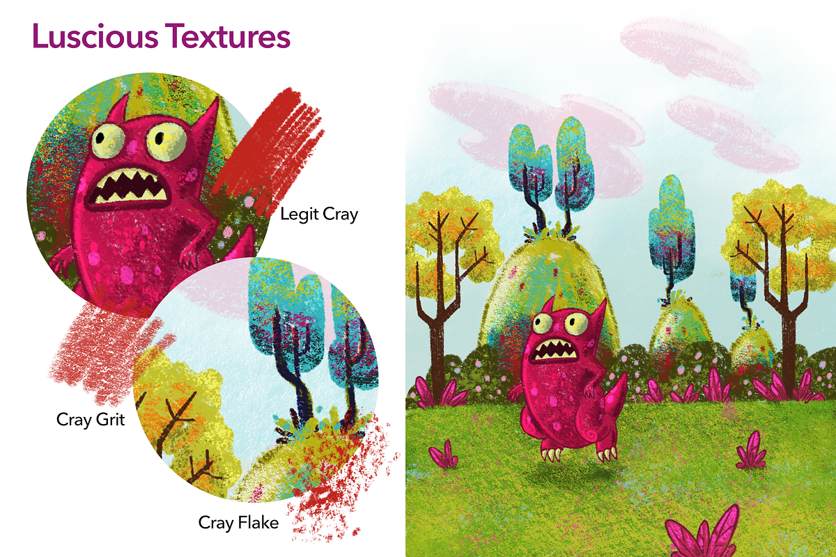 Procreate Cray-Cray Crayon Brushes, a Brush Add-On by Ink Gang Boss (Photo 3 of 8)