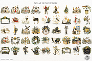 Christmas Farmhouse Clipart, a Seasonal Illustration by Markicha Art (Thumbnail 4 of 5)