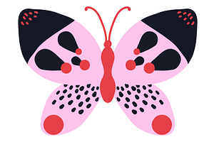 Butterfly In Modern Print Style