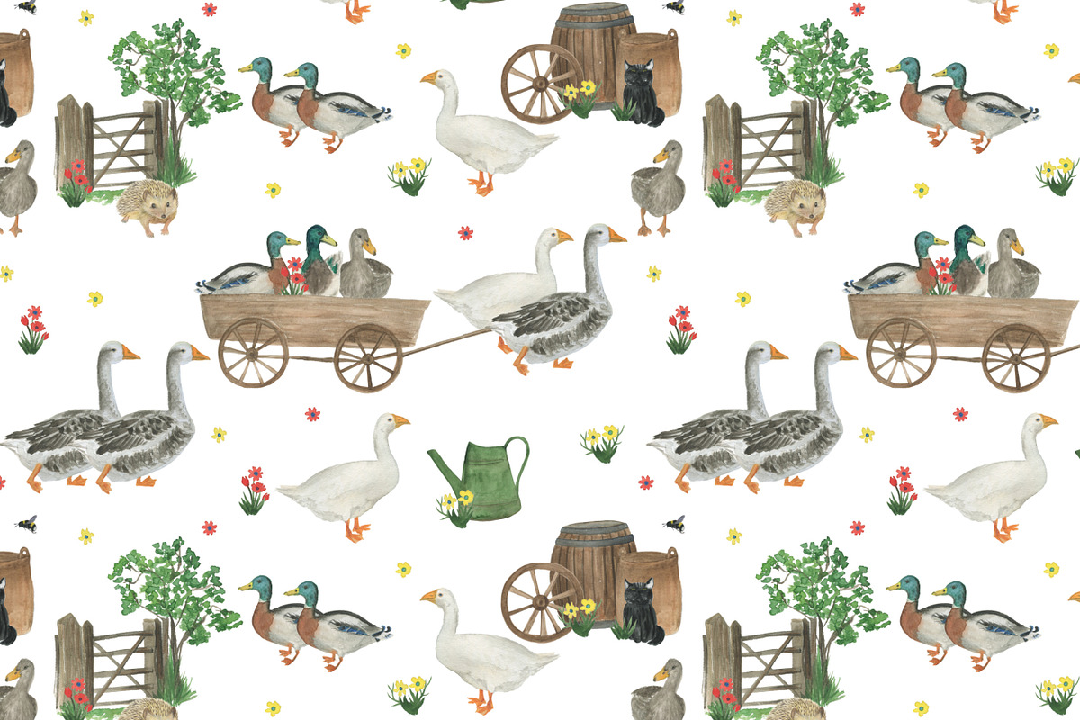 Happy farm patterns, a Pattern Graphic by ramika