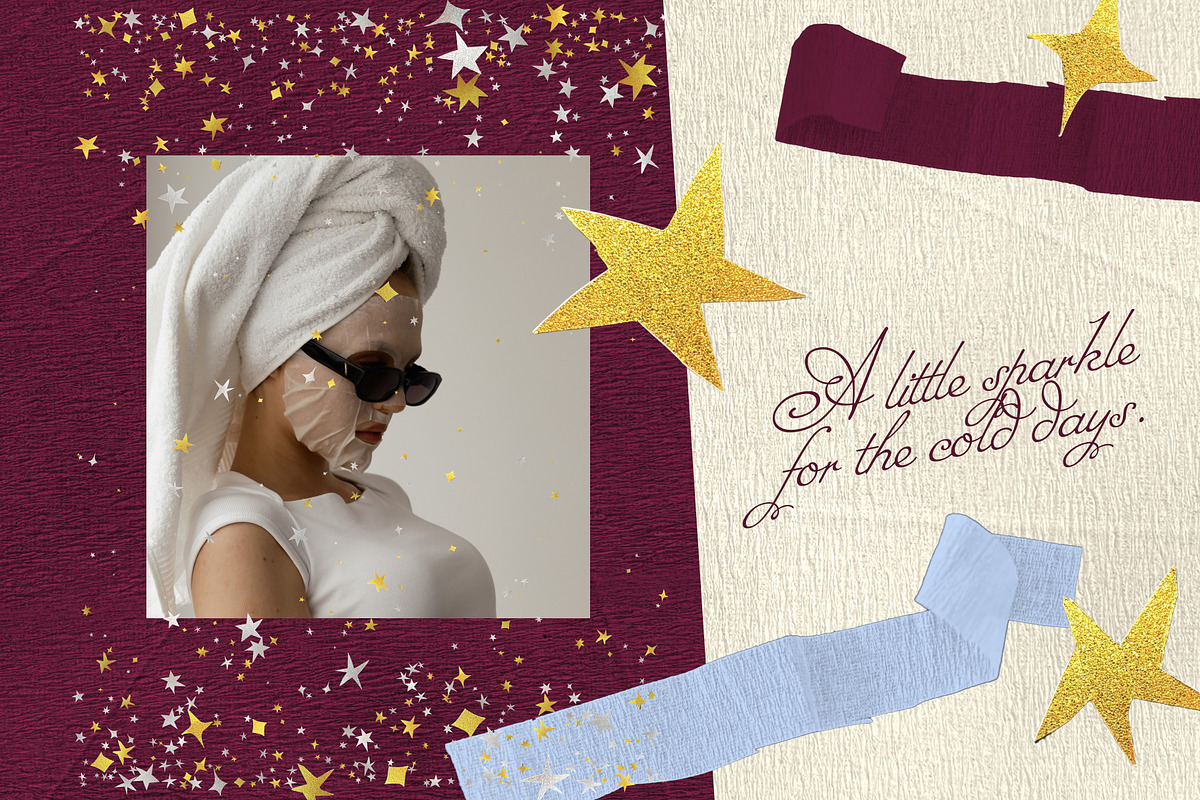 Crepe Snowflakes and Glitter Stars, an Object Graphic by Anzhelika (Photo 3 of 12)