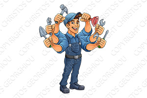 Handyman Cartoon Handy Man Caretaker, a Person Illustration by Christos Georghiou