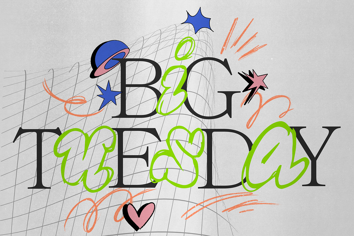 Big Tuesday Bubble Letters, a Font by Drawn By Arianna (Photo 3 of 3)