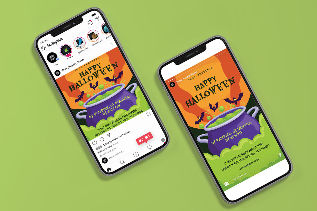 Happy Halloween Witch Party Poster, a Flyer Template by Perucha studio (Photo 2 of 3)