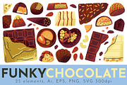 FUNKY CHOCOLATE, a Food Illustration by Elliko shop (Thumbnail 1 of 6)