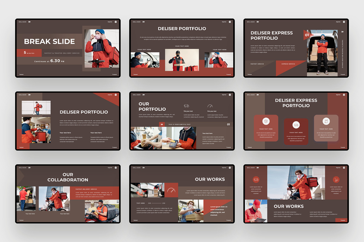 Delivery Service Google Slides, a Presentation Template by BeadyLab (Photo 4 of 6)