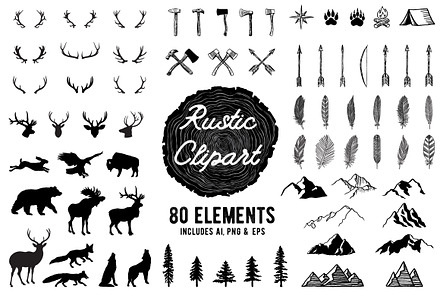 Rustic Clipart Volume 1 - AI PNG EPS