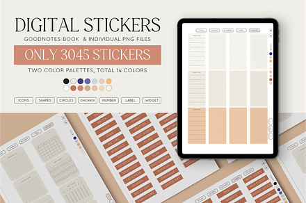 Digital stickers book for Goodnotes