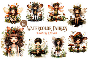 Watercolor Fairies. Fantasy PNG