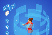 Isometric Online Customer Support, a Person Illustration by TAlex (Thumbnail 5 of 6)