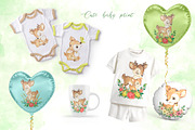 Deer family watercolor clipart., an Animal Illustration by SavinV (Thumbnail 4 of 6)