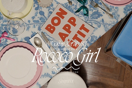 ROCOCO GIRL DINNER | poster mockup, a Household Mockup by Stykke Studio