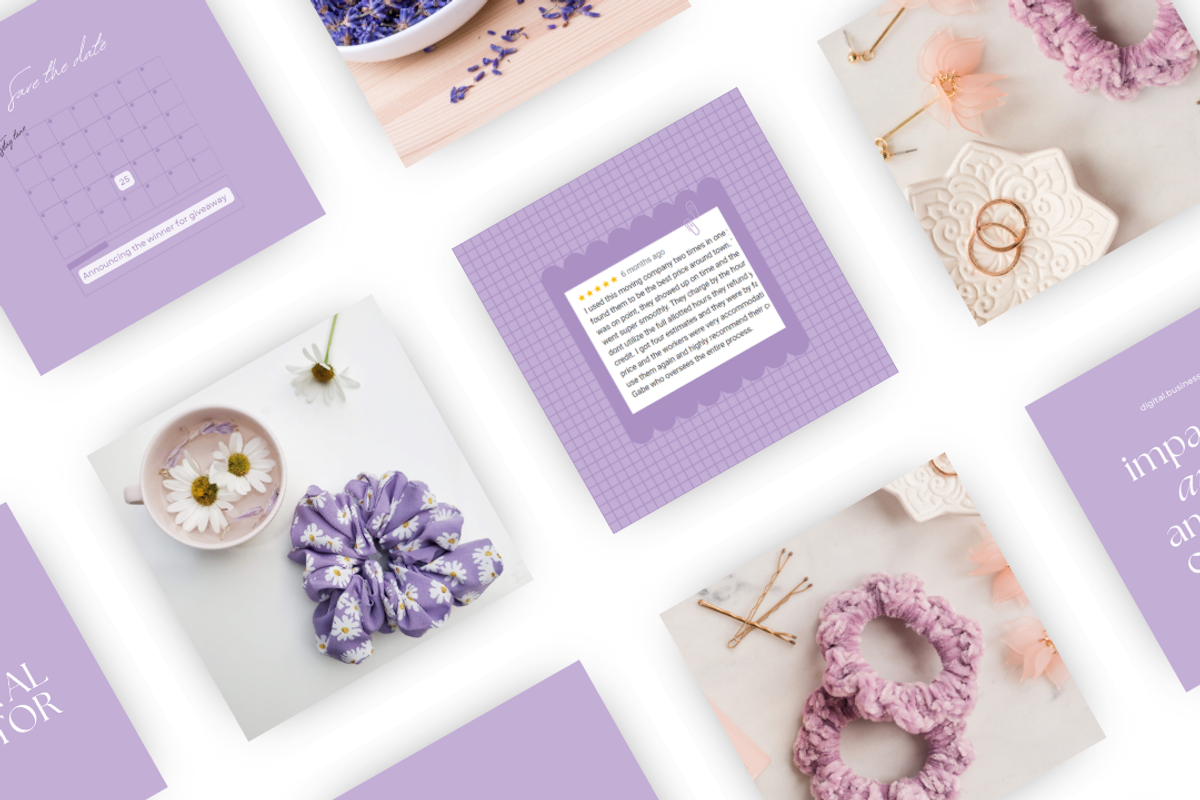 Lavender consistent Instagram Posts, a Social Media Template by digital.incubator.yum (Photo 2 of 12)