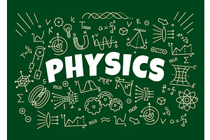 Physics formulas on school board, an Education Illustration by Buch&Bee