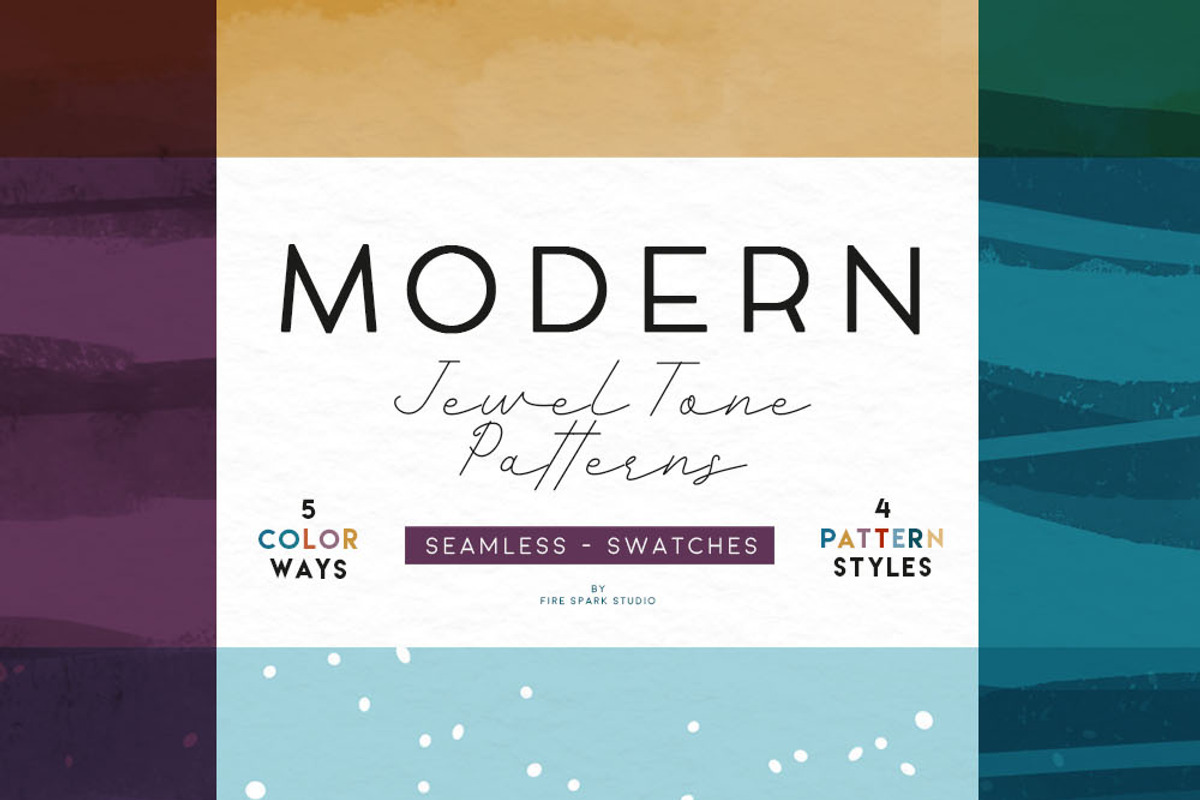 Modern Jewel Tone Seamless Patterns, a Pattern Graphic by Fire Spark Studio (Photo 1 of 7)