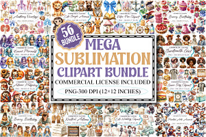 The Mega Sublimation Clipart Bundle, an Illustration by designcity5