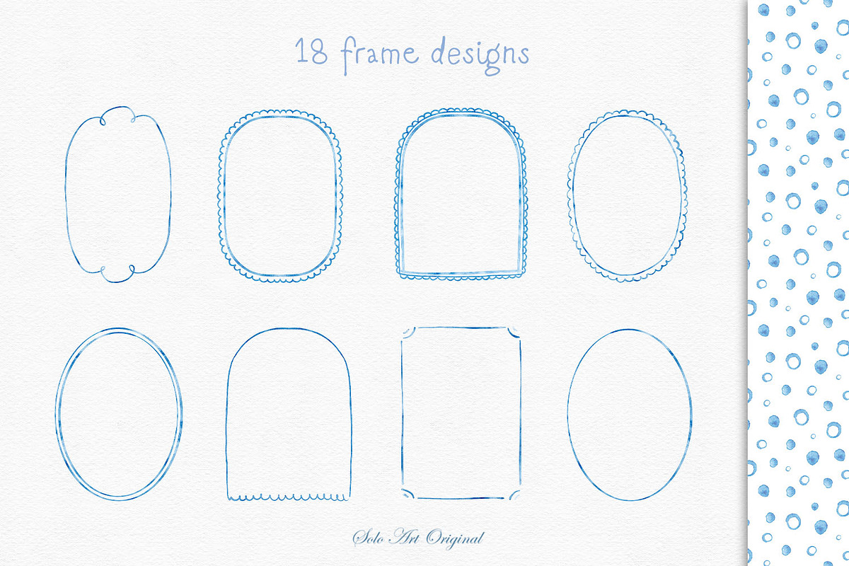 Baby Blue Watercolor Frames Set, an Object Graphic by Solo Art Original (Photo 3 of 14)