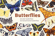 Vintage hand-drawn butterflies set, an Animal Illustration by Good Studio (Thumbnail 1 of 7)