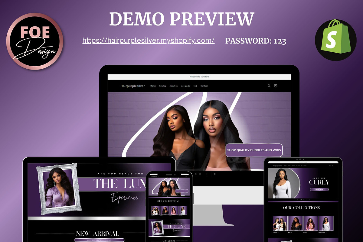 Shopify Theme, Website Banners Hairs, a Shopify Template by Foedesigner (Photo 2 of 10)