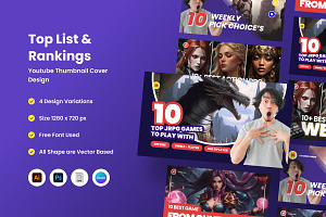 Youtube Gaming Thumbnails Top List, a Social Media Template by productype1