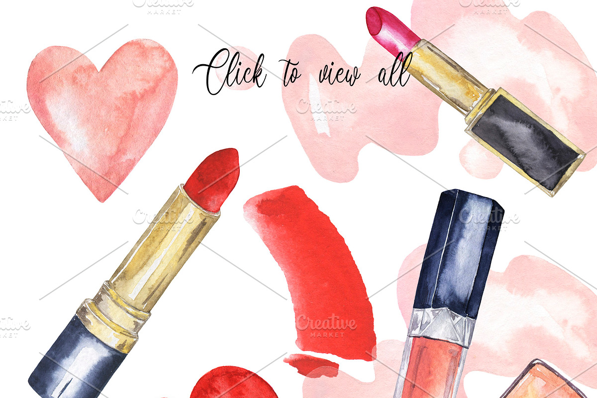 Fashion makeup watercolor, an Illustration by Watercolor & sketches (Photo 5 of 5)