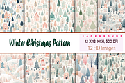 Winter Christmas Pattern, a Pattern Graphic by Printable Treasure (Thumbnail 1 of 5)