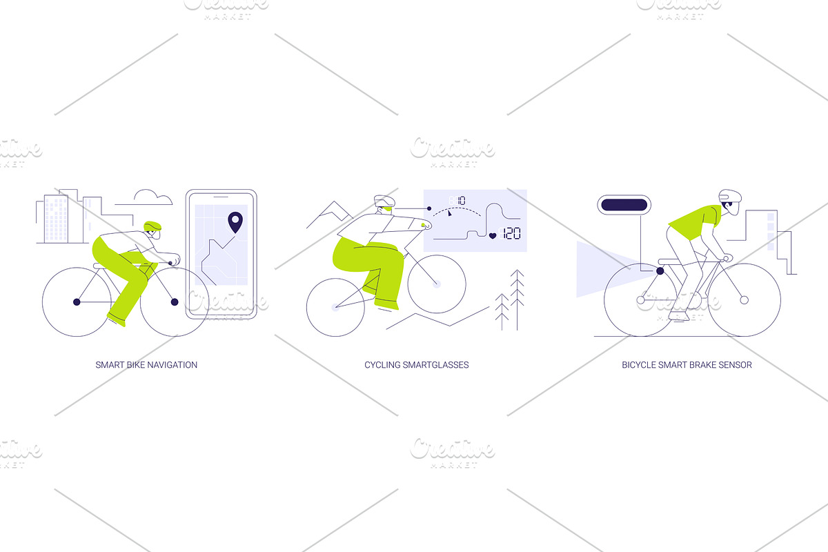 Smart cycling isolated cartoon, a Technology Illustration by Visual Generation