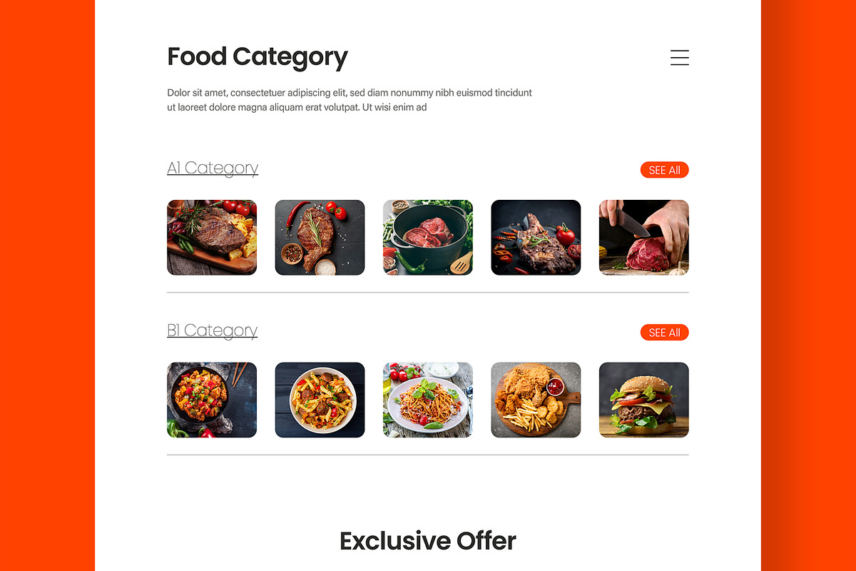 Food Email Newsletter for Restaurant, an UI Kit Template by MightyDesign (Photo 4 of 9)