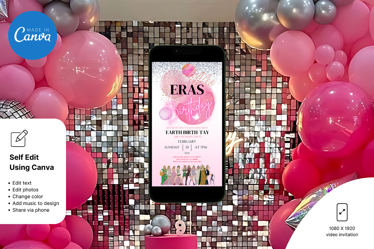 Taylor Swift Birthday Invitation, an Invitation Template by Earth5168 (Photo 6 of 10)