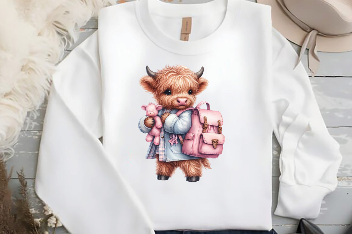 Back to School Highland Cow Clipart, an Illustration by DreamCafeArt (Photo 5 of 5)