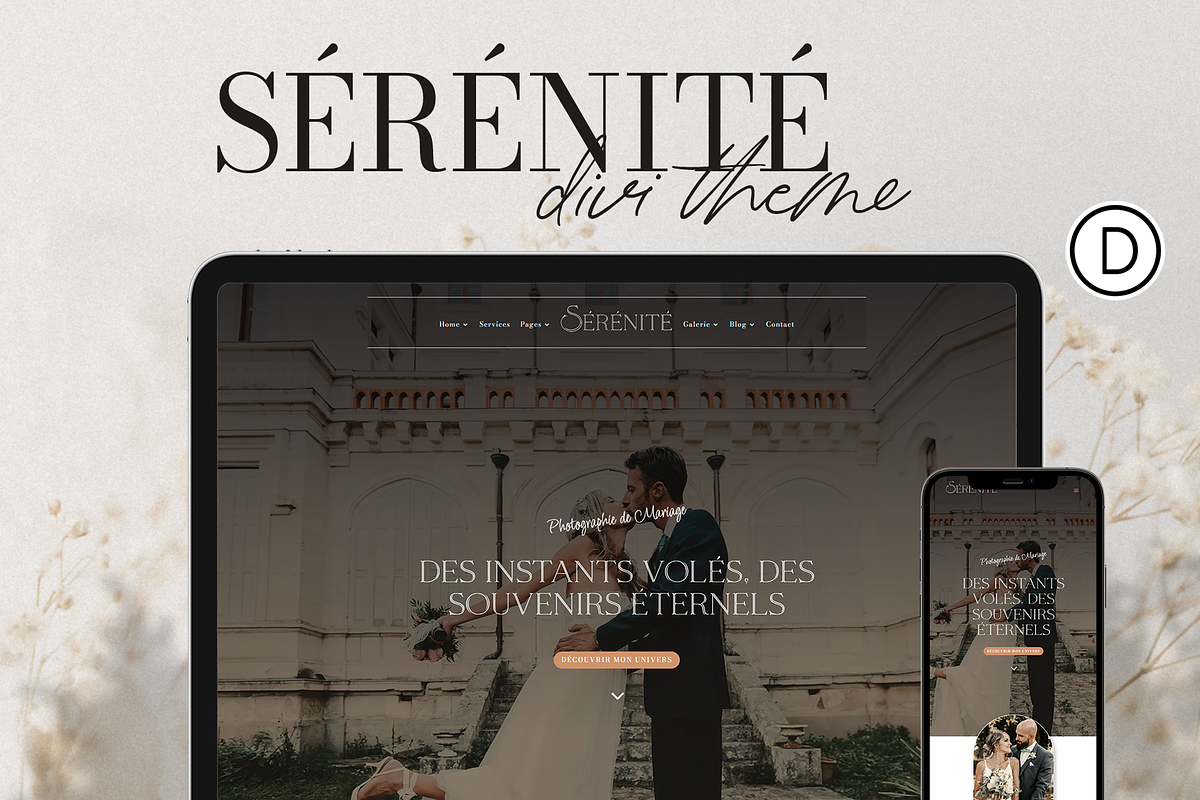 Sérénité Wordpress Divi Theme, a WordPress Template by Studio Marmotte (Photo 1 of 7)