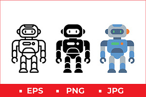 Robot Icon Vector Design, a Solid Icon by Artonix