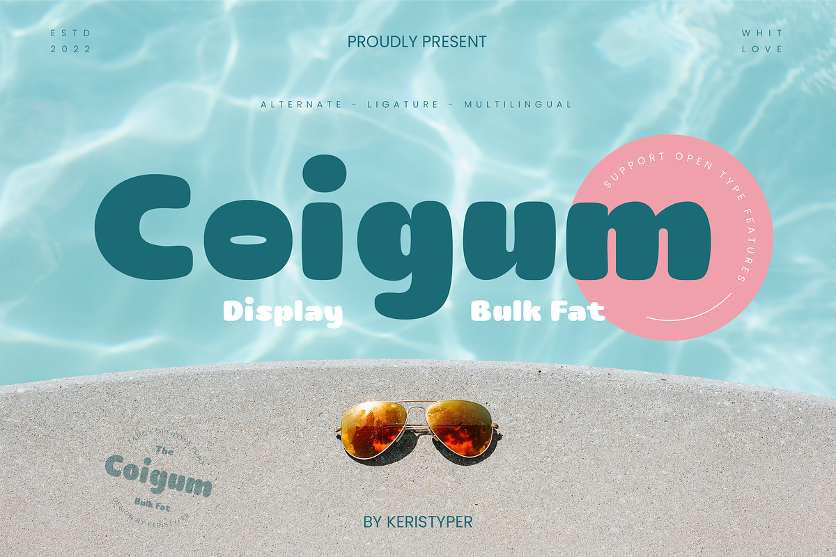 Coigum, a Sans Serif Font by kerismaker (Photo 1 of 11)