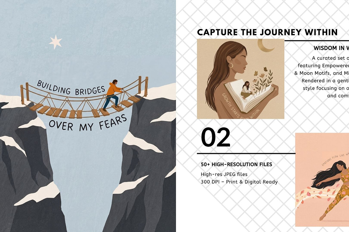 50+ Motivational Illustrations Pack