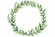 Green Watercolor Leaf Wreaths, an Illustration by Amazin_art (Thumbnail 4 of 10)