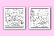 Cat Life Funny & Cute Coloring Pages, an Animal Illustration by Design Station (Thumbnail 3 of 4)