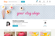 Etsy Shop Banner - Cupcakes 1, a Websites & App Template by the studio louvain shop (Thumbnail 1 of 2)