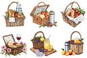 Summer Picnic Basket Clipart Bundle, an Illustration by Pixels.Craft (Thumbnail 3 of 10)