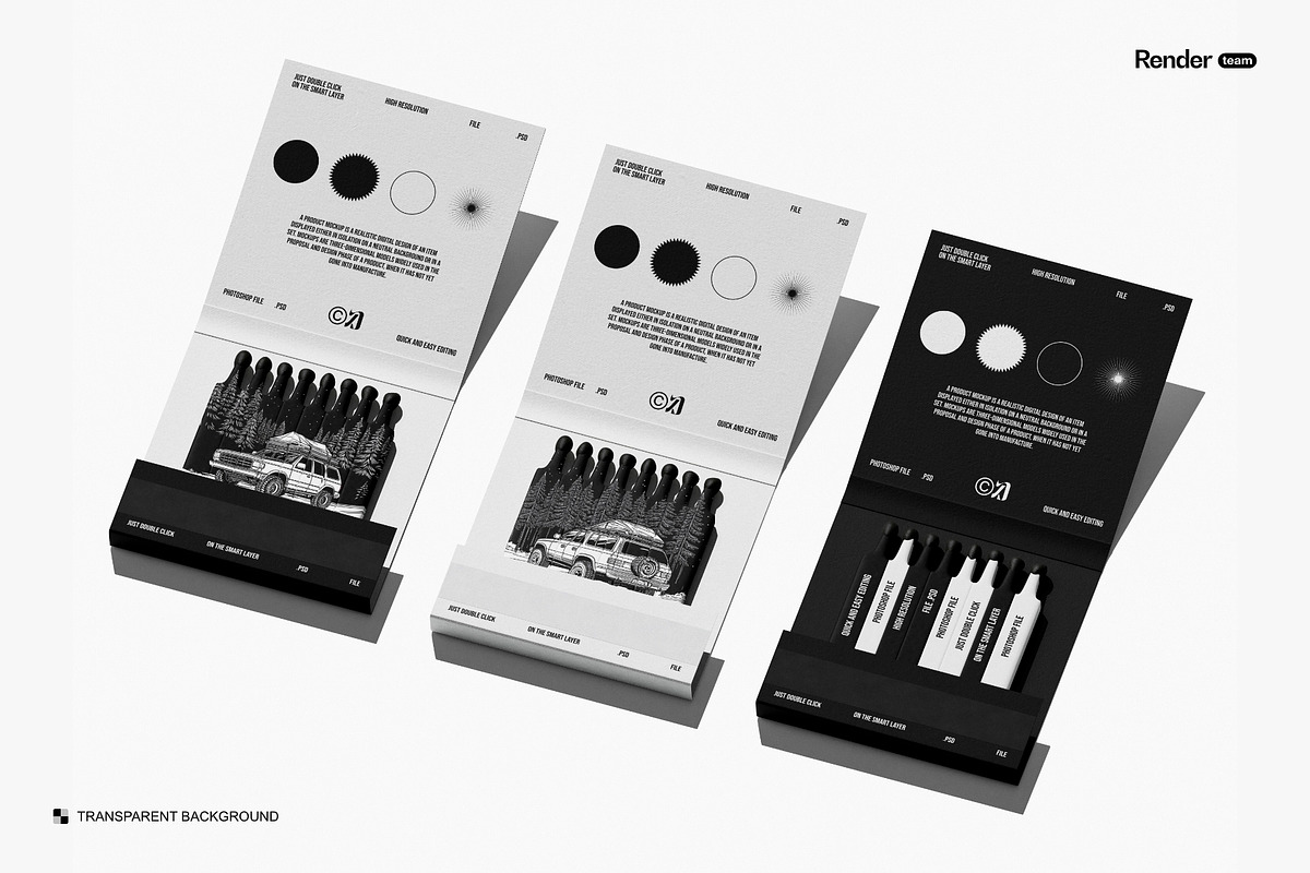 Matches Mockup Set, a Packaging Mockup by Renderteam (Photo 9 of 12)