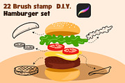 22 Hamburger Brush Stamp Procreate, a Brush Add-On by PKshop (Thumbnail 1 of 3)
