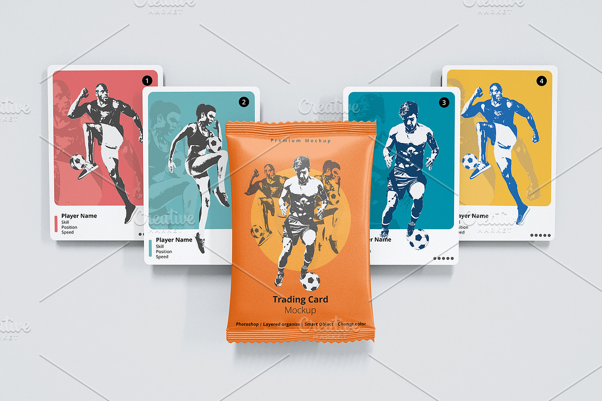 Trading Card Mockups, a Print Template by CreativeClick (Photo 5 of 6)