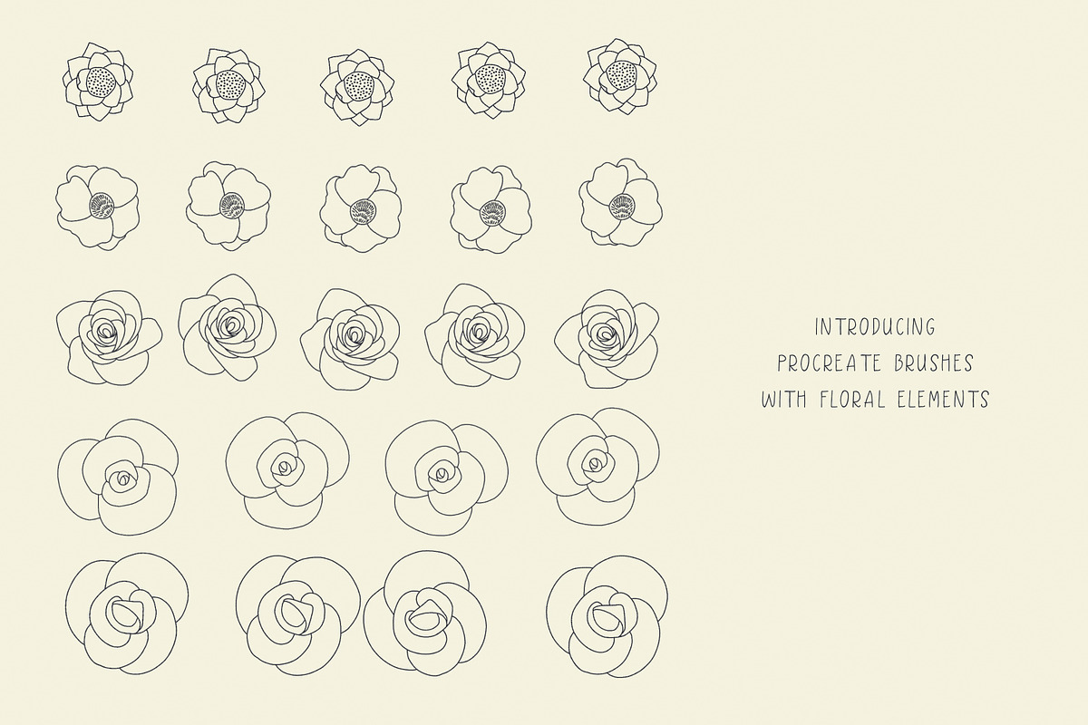 Procreate Floral Brushes, a Brush Add-On by Little Nordic Atelier (Photo 2 of 5)