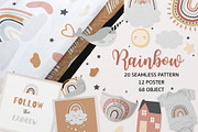 Rainbow poster pattern bundle, a Pattern Graphic by Piixypeach (Thumbnail 1 of 8)