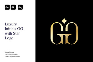 Luxury Initials GG with Star Logo, a Branding & Logo Template by Luxury Logos